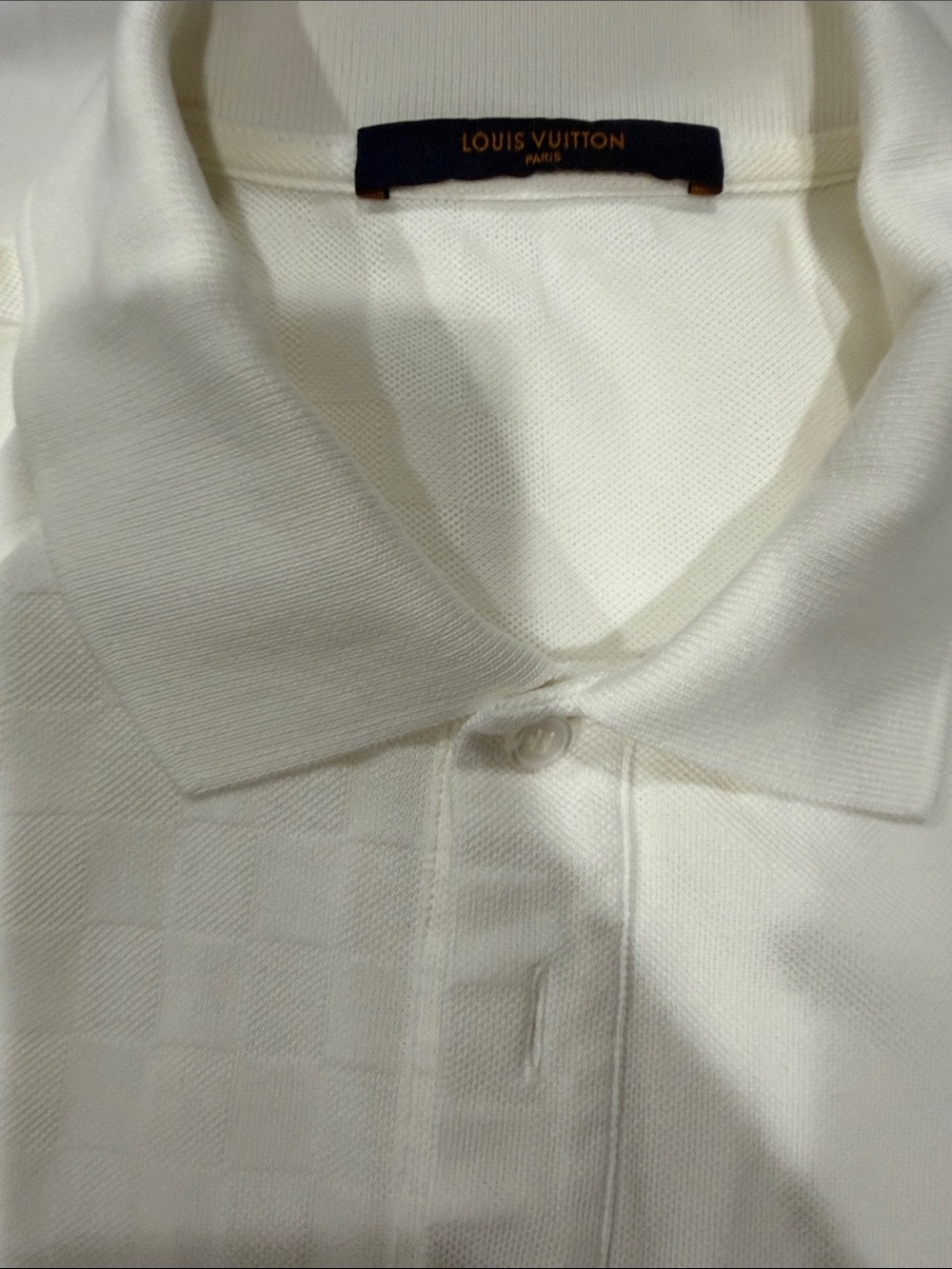Louis Vuitton Classic Men's White Polo Shirt with Chest Pocket